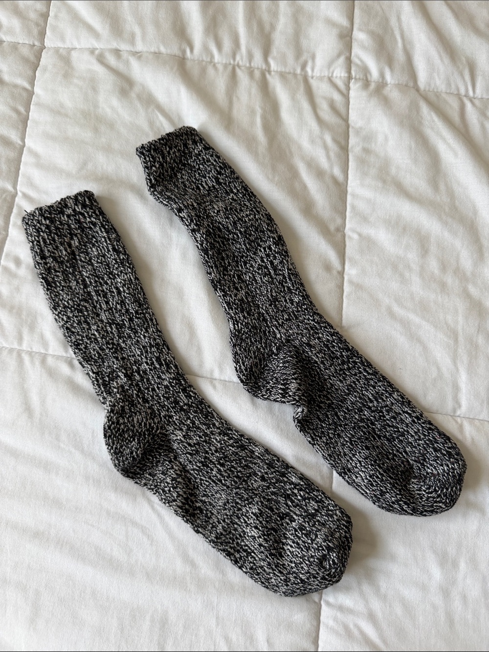 H&M Black and White Marled Crew Socks